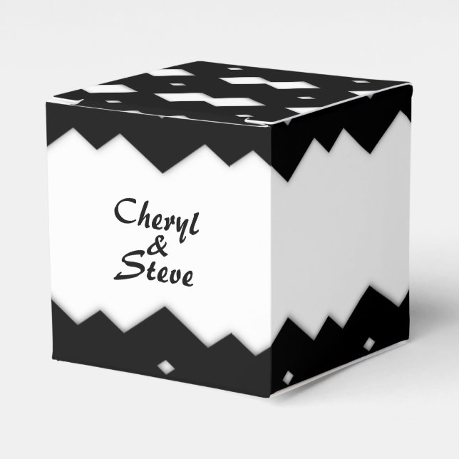 Design-Favoriten-Box für Schwarz und Weiß Zig Zags Geschenkschachtel (Vorderseite)