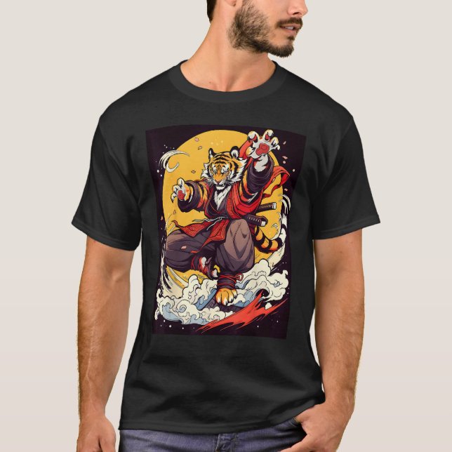 Design Featuring a Majestic Tiger in the World of  T-Shirt (Vorderseite)
