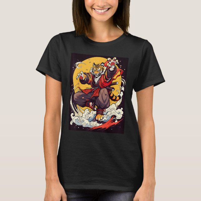 Design Featuring a Majestic Tiger in the World of  T-Shirt (Vorderseite)