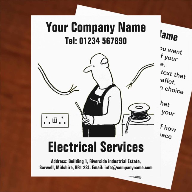 Design-Flyer für Cartoon von Electrical Services Flyer (Von Creator hochgeladen)