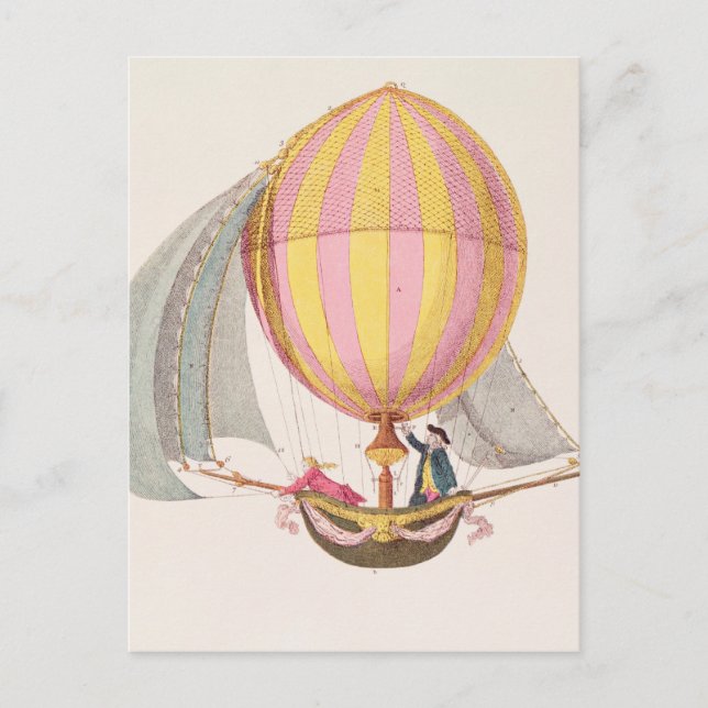 Design for a dirigible, French, c.1785 Postkarte (Vorderseite)