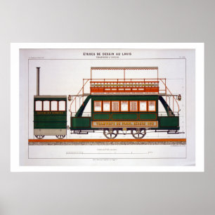 Design for a Steam Tram, plate 126 from 'The Indus Poster