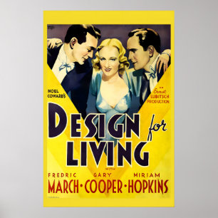 Design for Living 1933 Filmplakat Druck A5-A1 Poster