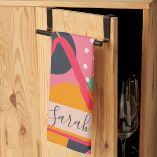 Design für abstrakte geometrische Monogrammnamen Geschirrtuch