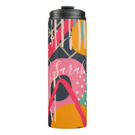 Design für abstrakte geometrische Monogrammnamen Thermosbecher