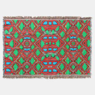 Design für afrikanisches Fabric Red Green Blue Decke