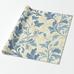 Design für Baby Blue und Cream Geblüht Muster Geschenkpapier