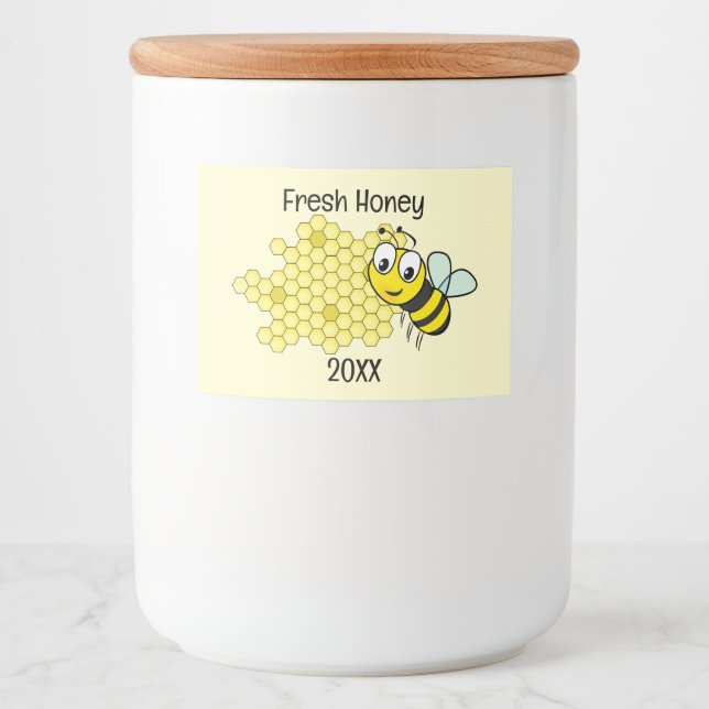 Design für Bienen und Honeycomb Lebensmitteletikett (Vorderseite)