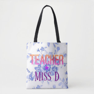 Design für blaue Floral Custom Teacher