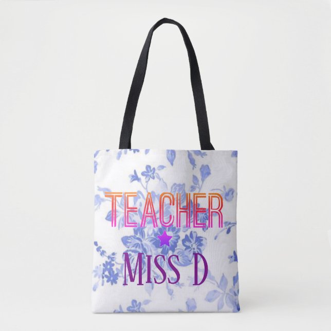 Design für blaue Floral Custom Teacher (Vorderseite)