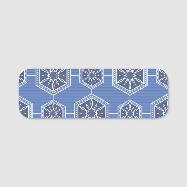 Design für blaue Ornamente Namensschild (Vorderseite)