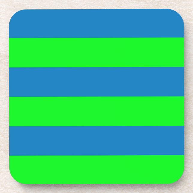 Design für blaue und grüne Streifen Getränkeuntersetzer (Vorderseite)
