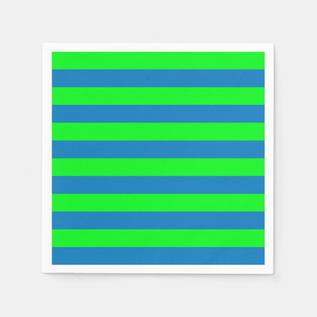 Design für blaue und grüne Streifen Serviette (Vorderseite)