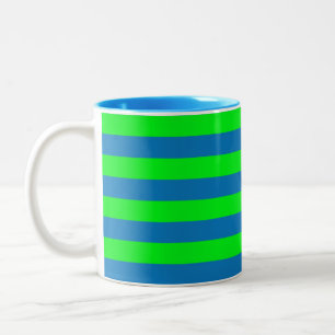Design für blaue und grüne Streifen Zweifarbige Tasse