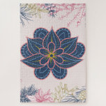 Design für blaues und Lila Paisley-Muster Puzzle<br><div class="desc">Paisley Beauty verbindet Blumenzauber und klassische paisley Eleganz in eine faszinierende rosa und blaue Komposition. Intrikate Muster tanzen über die Leinwand, umgeben von anmutigen Akzenten, die ihren visuellen Reiz verstärken. Dieses raffinierte Stück verbindet Eleganz mit spielerischem Design und schafft so eine faszinierende visuelle Note. Dieses grafische Design wurde von Thomas...</div>