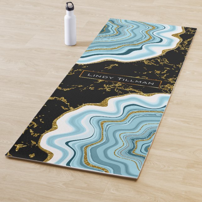 Design für Blue, Gold und Black Agate Geode Stone Yogamatte (Beispiel)