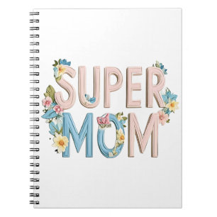 Design für Blumentexte der Super Mama Notizblock