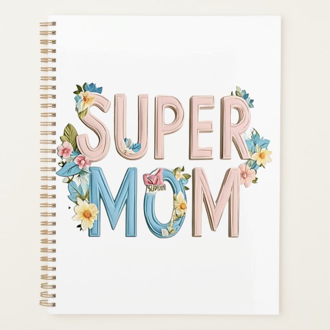 Design für Blumentexte der Super Mama Planer (Vorderseite)