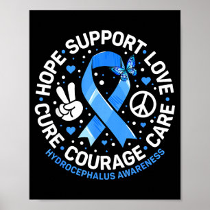 Design für das Hydrocephalus-Bewusstsein mit blaue Poster