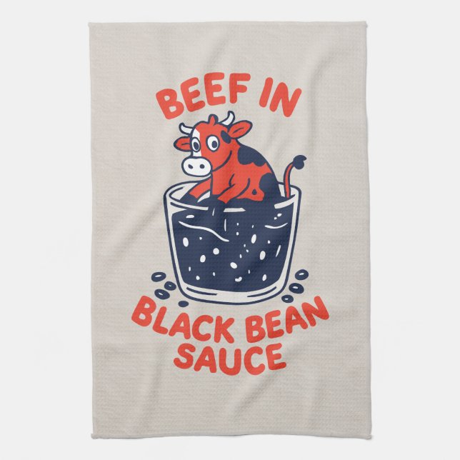 Design für das Rindfleisch in der Sauce Geschirrtuch (Vertikal)