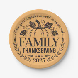 Design für das Thanksgiving-Familienandenken 2025 Pappteller