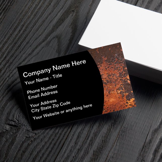 Design für den Industrierost Visitenkarte (Rusted Industrial Construction Business Cards by CustomBusinessTemplates)