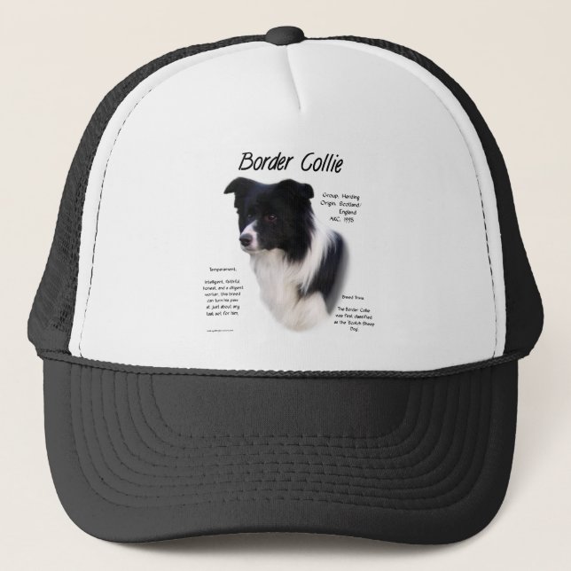 Design für den Verlauf von Border Collie Truckerkappe (Vorderseite)