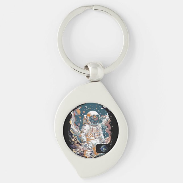 Design für den Weltraum Schlüsselanhänger (Vorderseite)