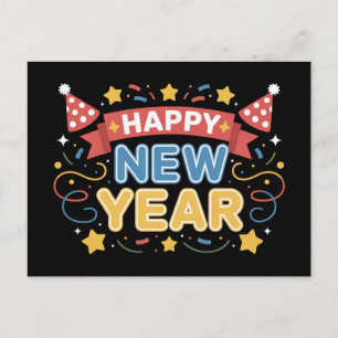Design für die Feier zum Neuen Jahr Postkarte