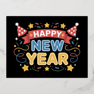 Design für die Feier zum Neujahr Folien Feiertagspostkarte