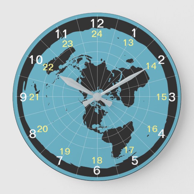 Design für die flache Earth-Uhr Große Wanduhr (Vorderseite)