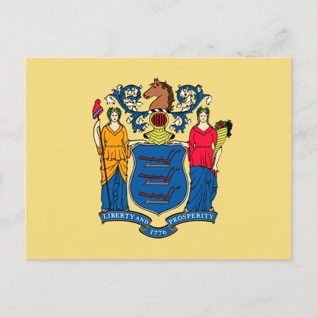 Design für die Flaggen des Staates New Jersey Postkarte (Vorderseite)