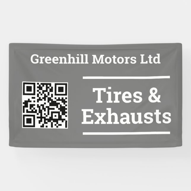 Design für die Instandhaltung von Garagen mit QR-C Banner (Horizontal)