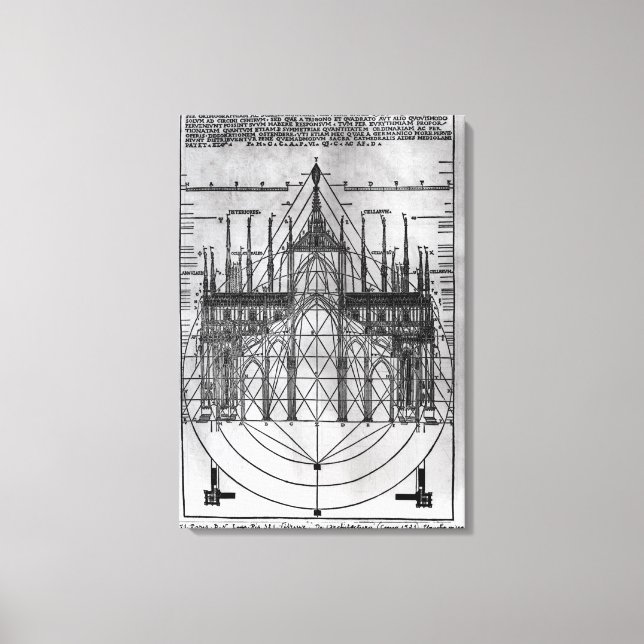 Design für die Mailänder Kathedrale Leinwanddruck (Vorderseite)