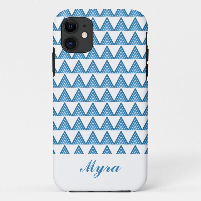 Design für die Muster Weiß und Blau Case-Mate iPhone Hülle (Rückseite)
