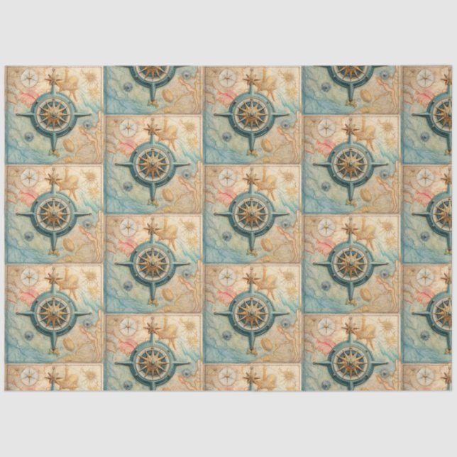 Design für die Serie "Nautical Compass" 20 Seidenpapier (Vorderseite)