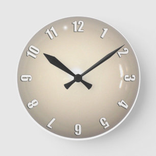 Design für die White Cue Ball Game Clock Runde Wanduhr