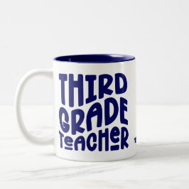 Design für dunkelblaue Typografie der dritten Klas Zweifarbige Tasse