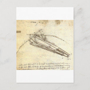 Design für eine Flugmaschine von Leonardo Da Vinci Postkarte