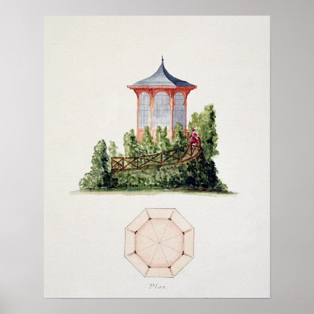 Design für einen Pavillon im vereinfachten orienta Poster (Vorne)