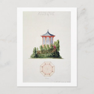 Design für einen Pavillon im vereinfachten orienta Postkarte