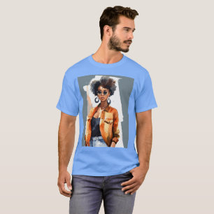 Design für einen T - Shirt mit einer schwarzen Fra