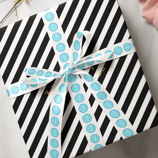 Design für Firmenlogos Party für Unternehmen Satinband (Business Logo Pattern Office Corporate Party White Satin Ribbon)