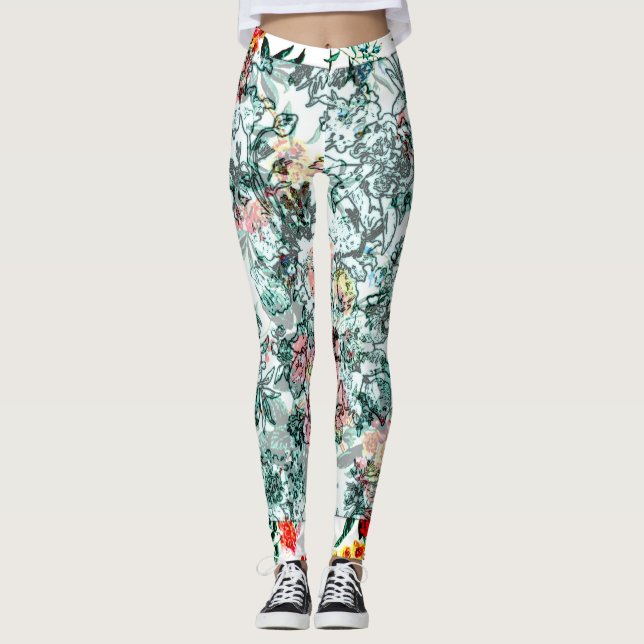 Design für florale Zukunft Leggings (Vorderseite)