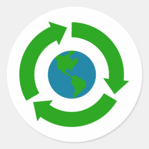 Design für gerecycelt Earth-Logos Runder Aufkleber