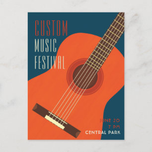 Design für Gitarre- und Musikveranstaltungen Postkarte
