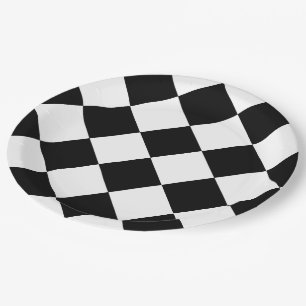 Design für große Schachbrett-Flag-Rennen Pappteller
