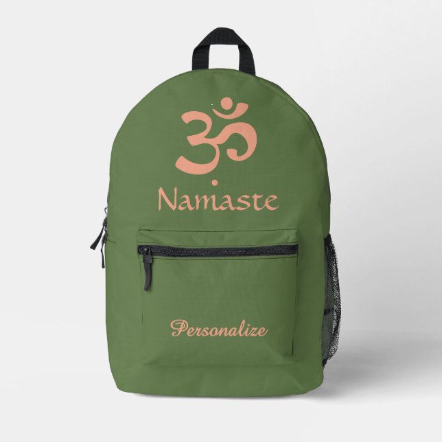 Design für grüne Zen mit Namen und Namen Bedruckter Rucksack (Vorderseite)