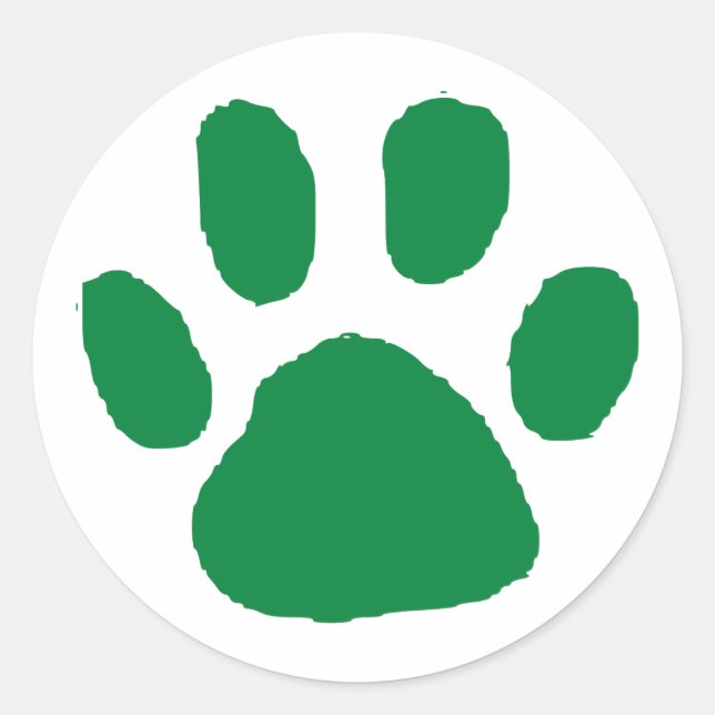 Design für grünen Pawprint (Paw Print) Runder Aufkleber (Vorderseite)