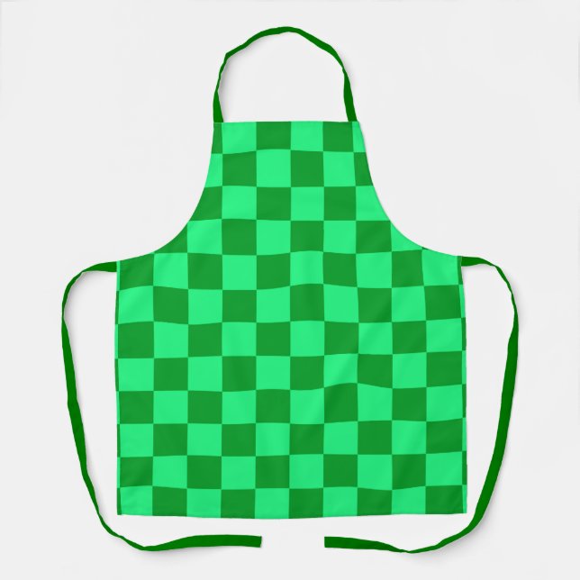 Design für helles und dunkelgrünes Schachbrett Schürze (Vorderseite)